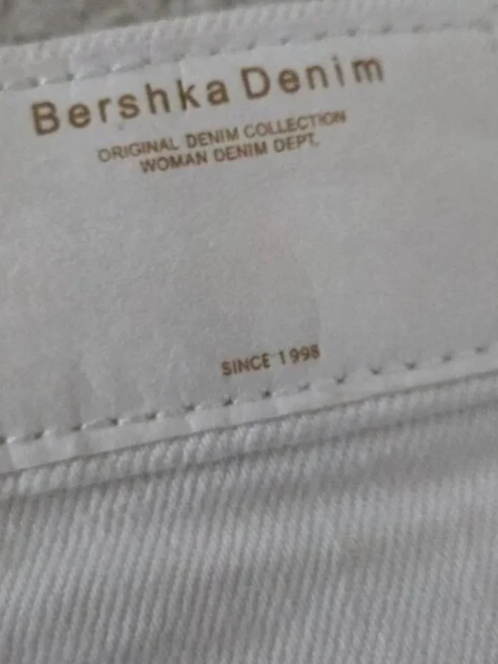 Bershka white denim cotton shorts